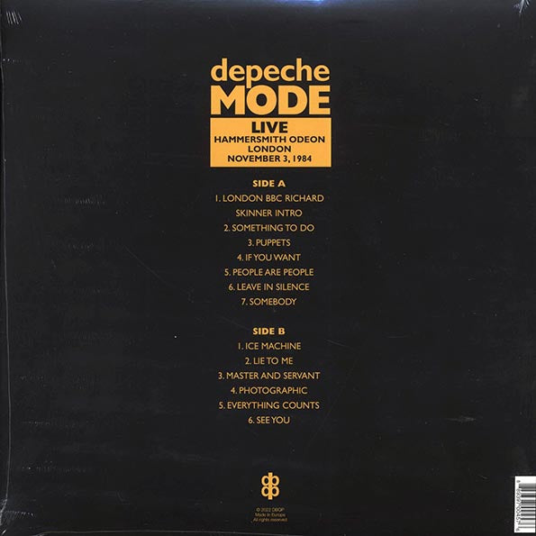 Depeche Mode – Live (Hammersmith Odeon London November 3, 1984) NEW PRESSING