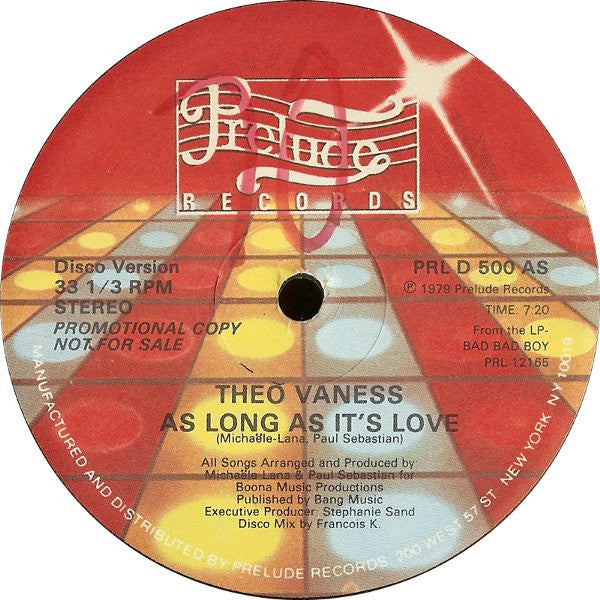 Theo Vaness ‎– Bad Bad Boy-2 Discs (12", 33 ⅓ RPM, Promo)