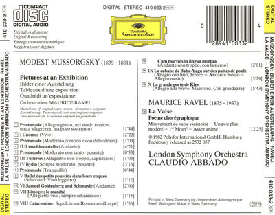 Mussorgsky*, Ravel* - London Symphony Orchestra, Claudio Abbado – Pictures At An Exhibition / La Valse (CD ALBUM)