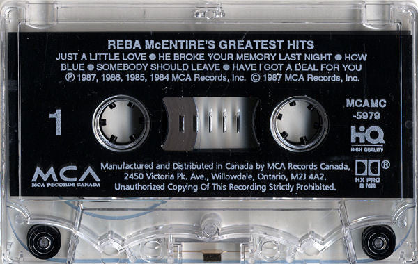 Reba McEntire – Reba McEntire's Greatest Hits (CASSETTE)