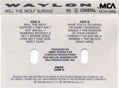 Waylon – Will The Wolf Survive (CASSETTE)