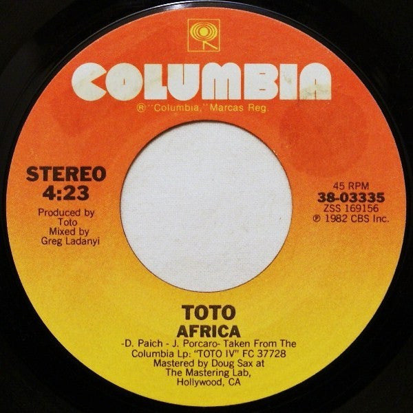 Toto – Africa (7" 45RPM Single)