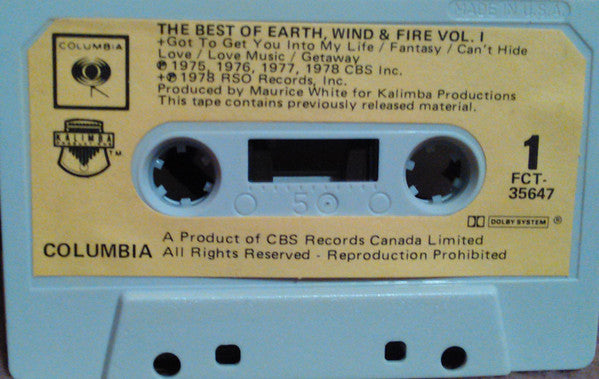 Earth, Wind & Fire – The Best Of Earth, Wind & Fire Vol. 1 (Cassette)