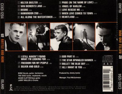 U2 – Rattle And Hum (CD ALBUM)