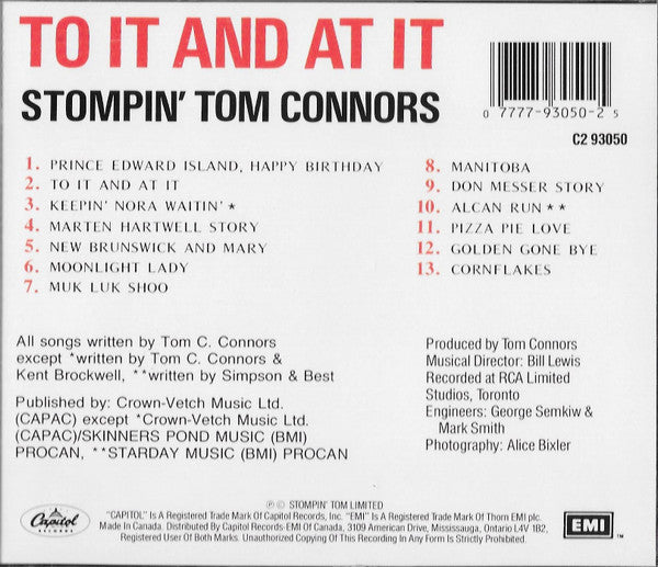 Stompin' Tom Connors – To It And At It (CD ALBUM) Reissue