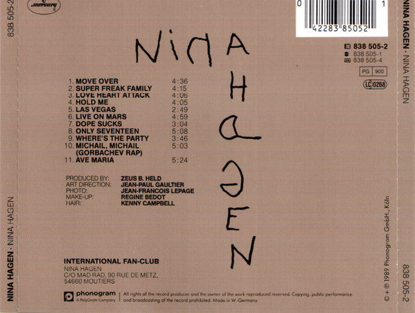 Nina Hagen – Nina Hagen (CD ALBUM)