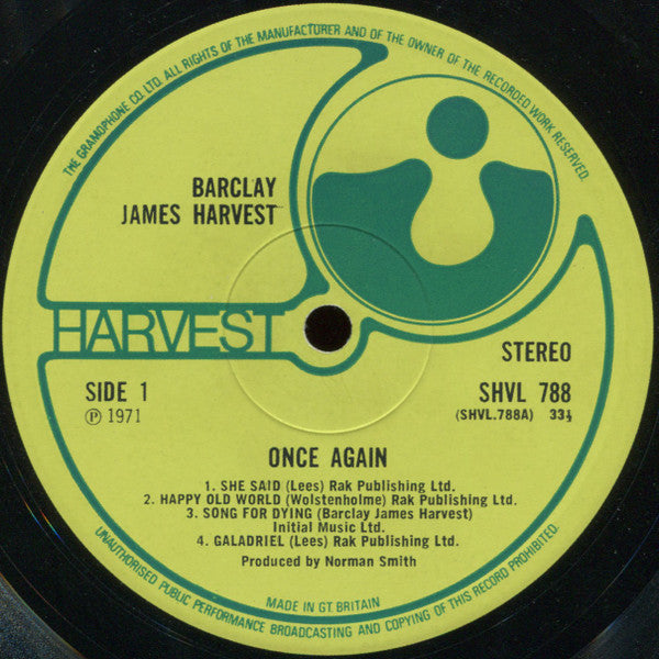 Barclay James Harvest ‎– Once Again (UK pressing)