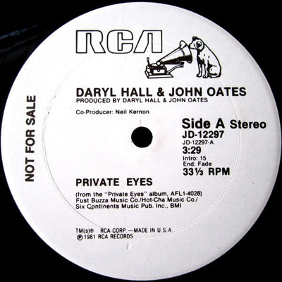 Daryl Hall, John Oates ‎– Private Eyes-12", 33 ⅓ RPM, Single Sided, Promo, Stereo