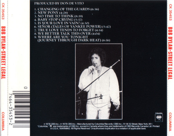Bob Dylan – Street Legal (CD ALBUM)
