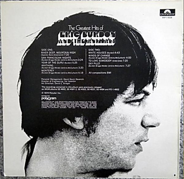 Eric Burdon & The Animals – The Greatest Hits Of Eric Burdon And The Animals (Canadian Reissue)