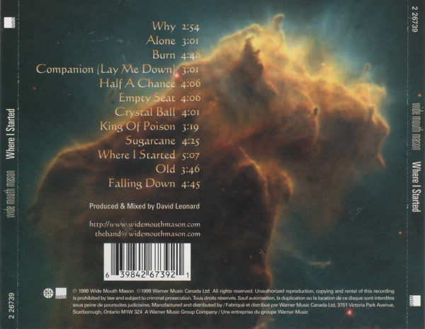Wide Mouth Mason ‎– Where I Started (CD ALBUM)