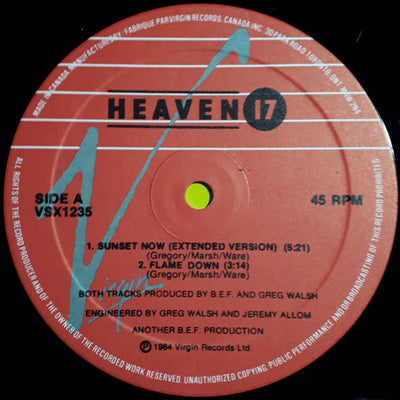 Heaven 17 – Sunset Now (12" Single) [ 5 track mini album]