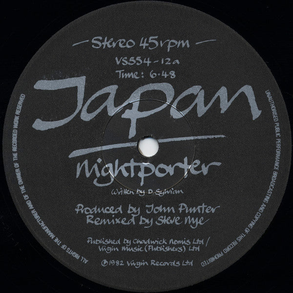 Japan – Nightporter (12" Single 45 RPM, UK Pressing)