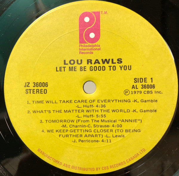 Lou Rawls ‎– Let Me Be Good To You