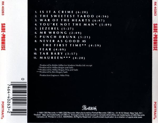 Sade ‎– Promise (CD Album)