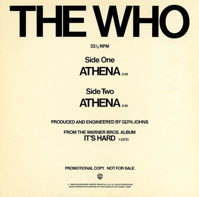 The Who – Athena (12" Single)