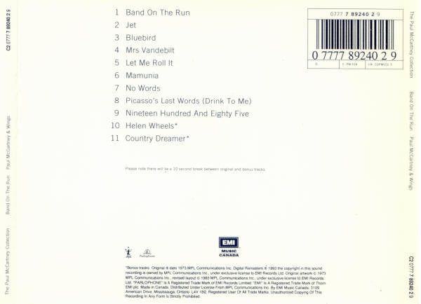 Paul McCartney & Wings* ‎– Band On The Run (CD Album)