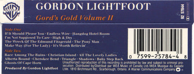 Gordon Lightfoot – Gord's Gold Volume II (CASSETTE)