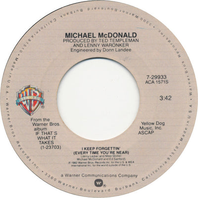 Michael McDonald – I Keep Forgettin' (Every Time You're Near) (7" 45RPM Allied Record Company Pressing)