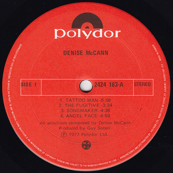 Denise McCann ‎– Denise McCann – Redrum Records