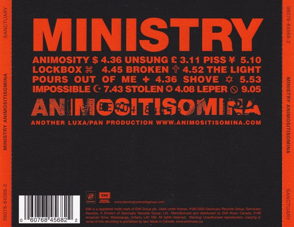 Ministry – Animositisomina (CD ALBUM)