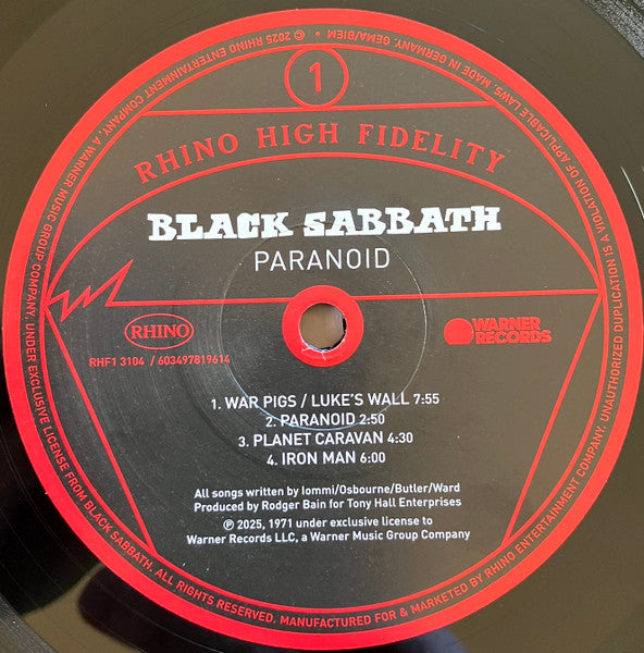 Black Sabbath – Paranoid (2025 Rhino High Fidelity Limited Edition
