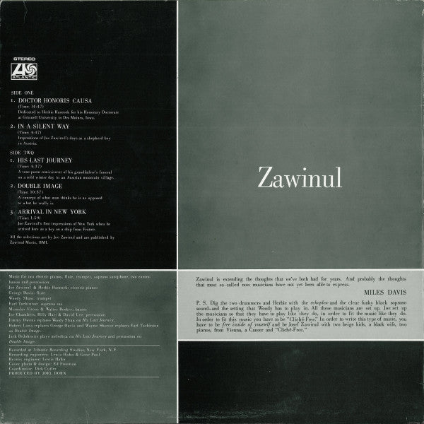 Zawinul  – Zawinul (JAPANESE PRESSING) NO obi