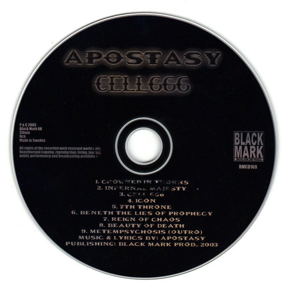 Apostasy – Cell 666 (CD ALBUM) [made in Sweden]