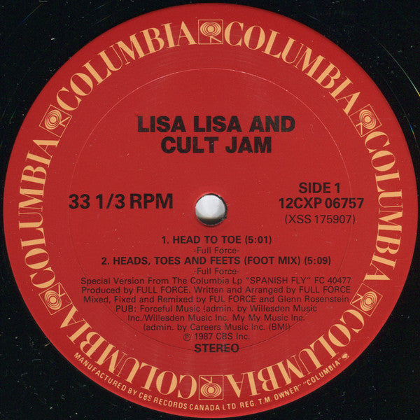 Lisa Lisa And Cult Jam* ‎– Head To Toe (12", 33 ⅓ RPM)