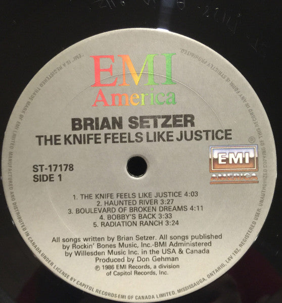Brian Setzer ‎– The Knife Feels Like Justice