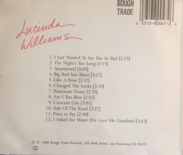 Lucinda Williams ‎– Lucinda Williams (CD ALBUM)