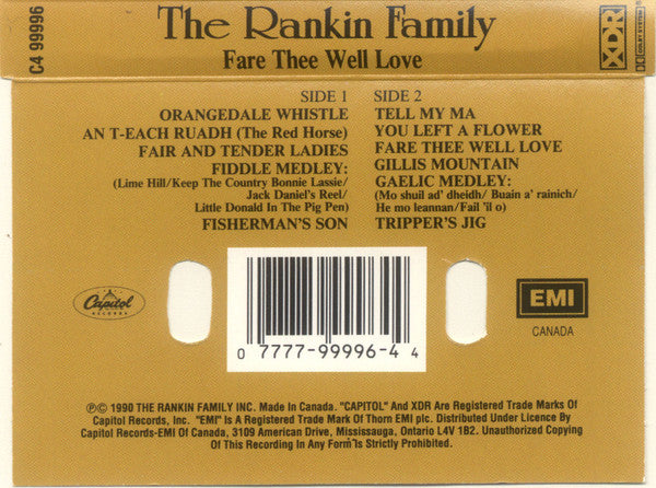 The Rankin Family – Fare Thee Well Love (CASSETTE)