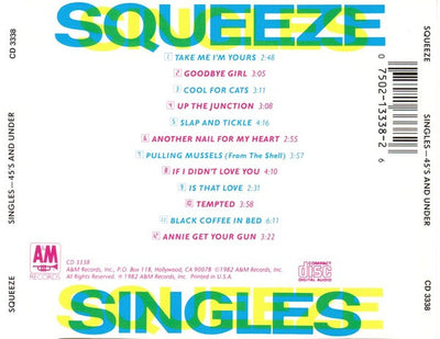 Squeeze  – Singles - 45's And Under (CD ALBUM)