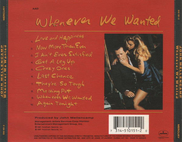 John Mellencamp – Whenever We Wanted (CD ALBUM)