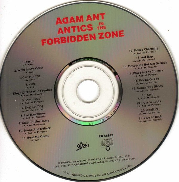 Adam Ant – Antics In The Forbidden Zone (CD  ALBUM)