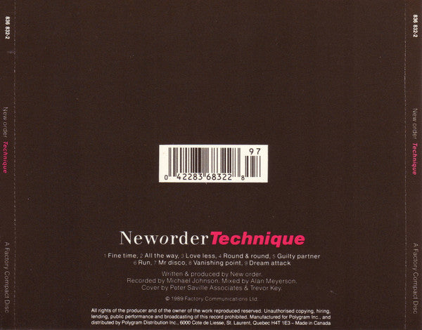 Neworder* – Technique (CD Album)