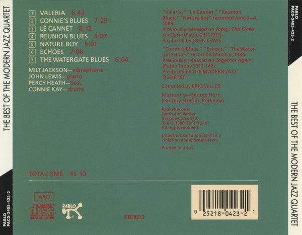 The Modern Jazz Quartet – The Best Of The Modern Jazz Quartet (CD Album)