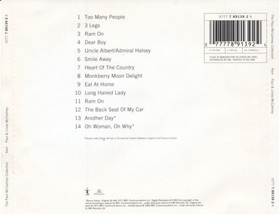 Paul & Linda McCartney – Ram (CD ALBUM)