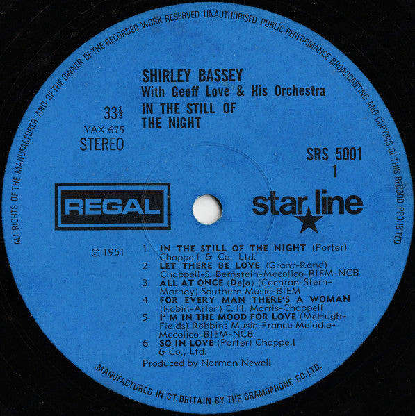 Shirley Bassey With Geoff Love & His Orchestra – In The Still Of The Night
