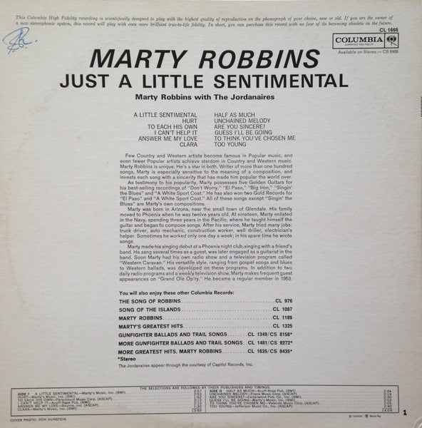 Marty Robbins – Just A Little Sentimental