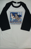 Dayglo Abortions - 2 Dogs Baseball T Shirt, White with Black Sleeves