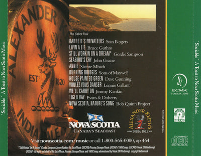 Various ‎– 'Sociable' A Toast To Nova Scotia Music (CD ALBUM)