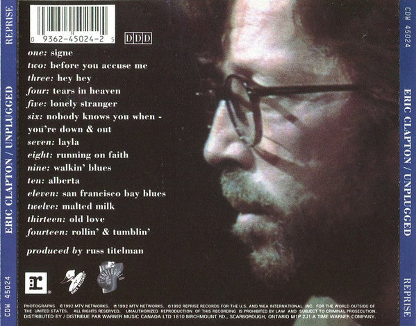 Eric Clapton – Unplugged (CD ALBUM) – Redrum Records