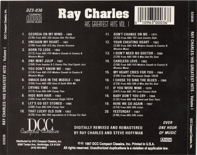 Ray Charles – His Greatest Hits Vol. 1 (CD ALBUM)