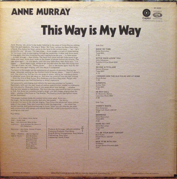 Anne Murray ‎– This Way Is My Way
