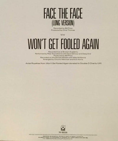 Pete Townshend ‎– Face The Face