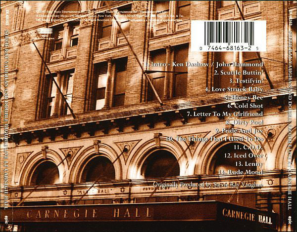 Stevie Ray Vaughan And Double Trouble – Live At Carnegie Hall (CD ALBUM)