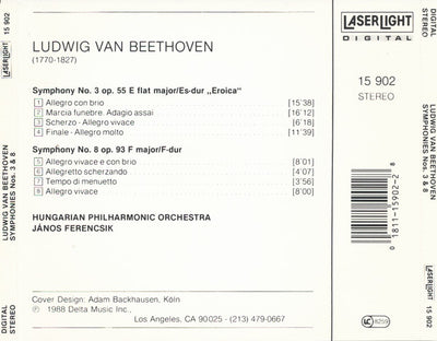 Beethoven* - János Ferencsik, Hungarian Philharmonic Orchestra* – Symphony No. 3 'Eroica' / Symphony No. 8 (CD Album)