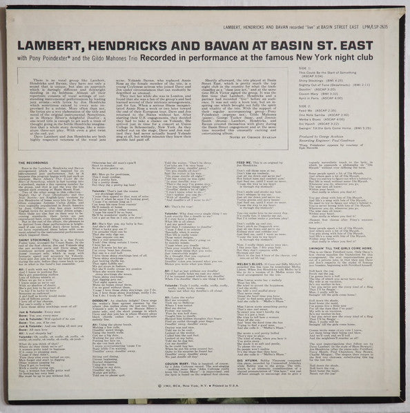 Lambert, Hendricks & Bavan – Recorded Live At Basin Street East