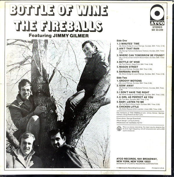 The Fireballs Featuring Jimmy Gilmer ‎– Bottle Of Wine